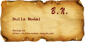 Bulla Noémi névjegykártya